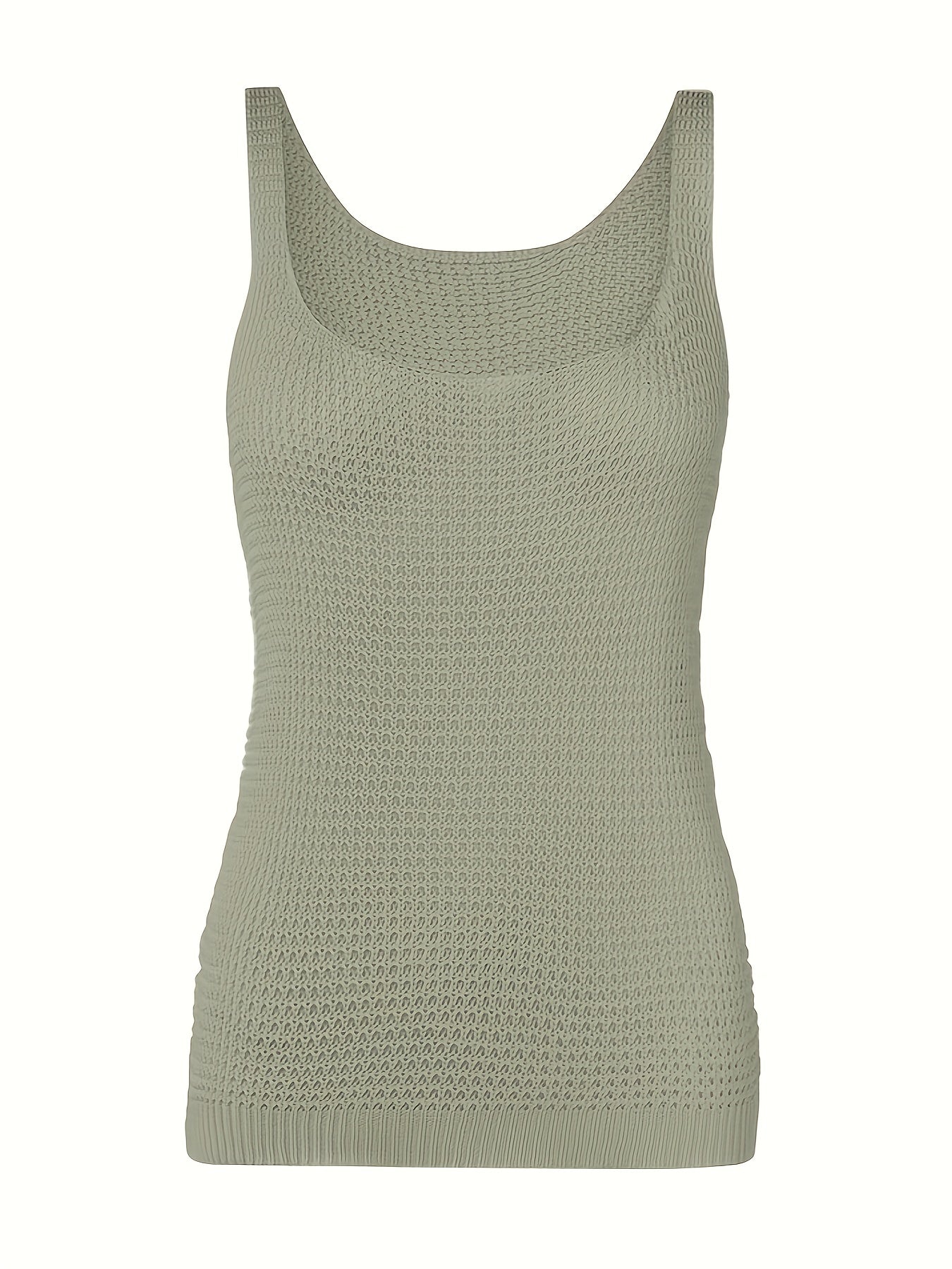 Waffle Knit Square Neck Tank Top for Women