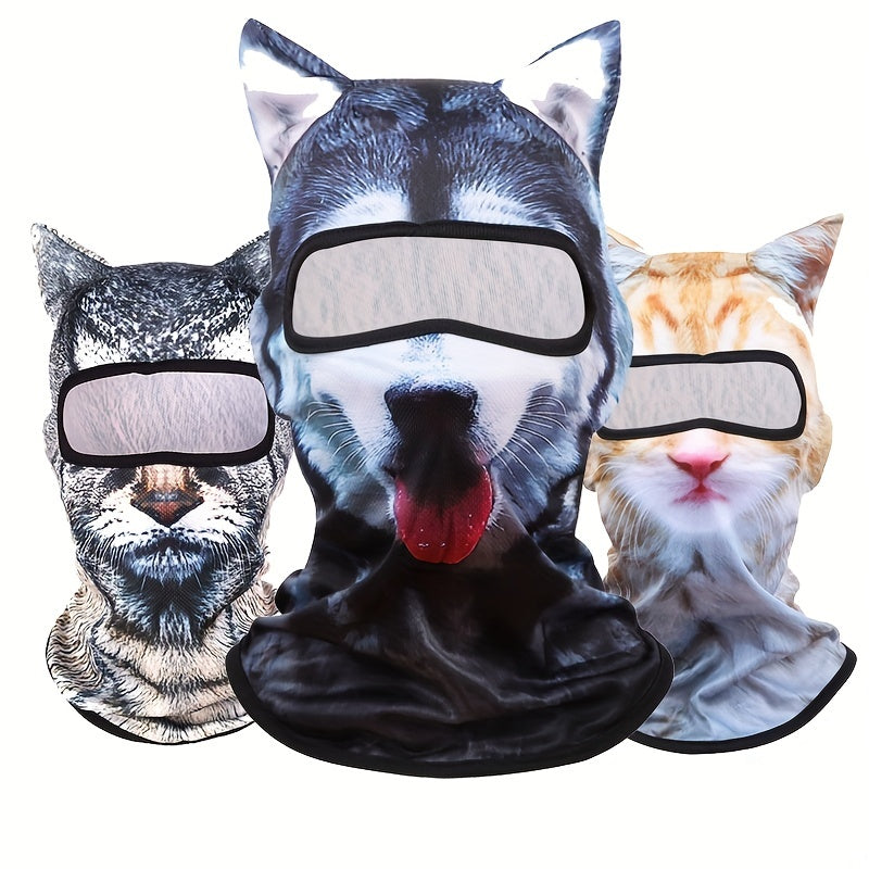 3D Animal Print Balaclava Hat for Music Skiing Halloween Party