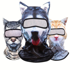 3D Animal Print Balaclava Hat for Music Skiing Halloween Party
