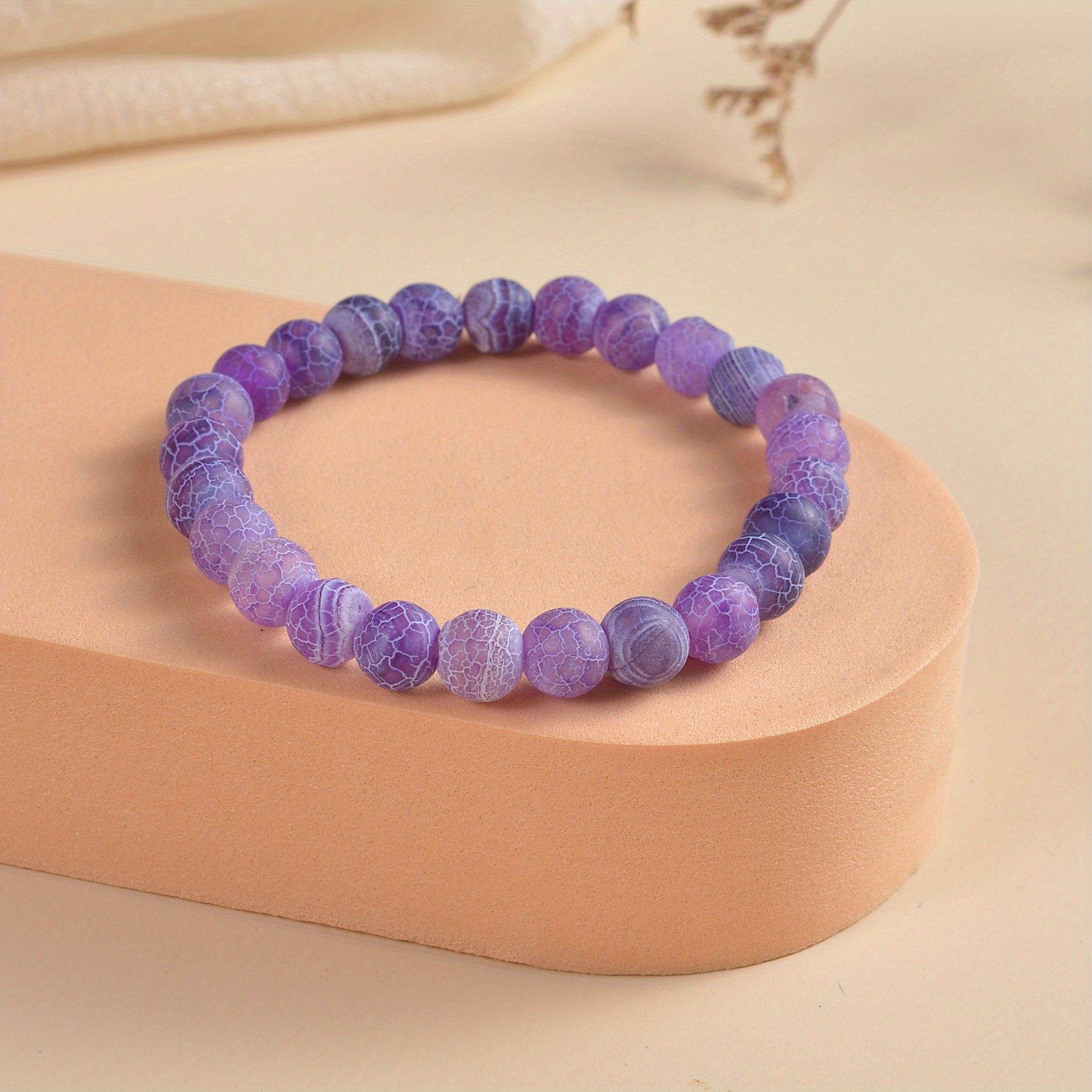 8mm Healing Stone Beaded Bracelet Natural Stretch Bracelet