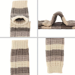 Colorblock Knitted Leg Warmers Knee High Socks Stockings & Hosiery