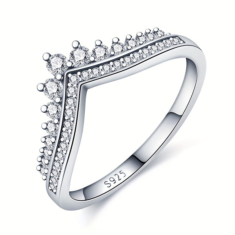 925 Silver Stone Eternity Ring Wedding Party Jewelry Gift