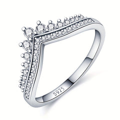 925 Silver Stone Eternity Ring Wedding Party Jewelry Gift