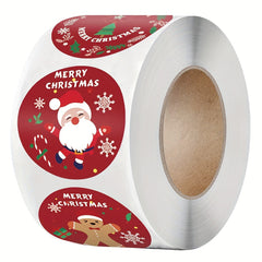 500 Merry Christmas Stickers Roll 2.54 cm Gift Sealing for Children