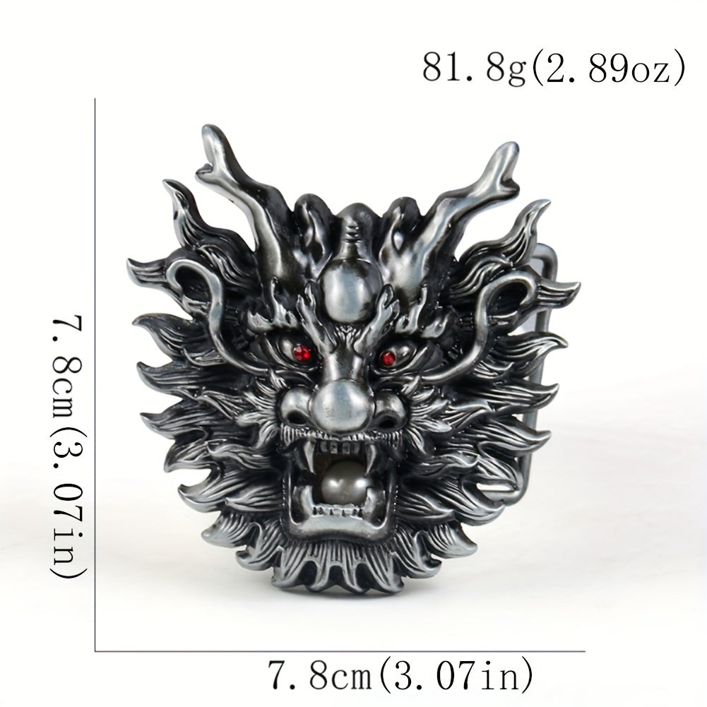 Metal Dragon Head Belt Buckle DIY Men's Novelty Clothing Accessories