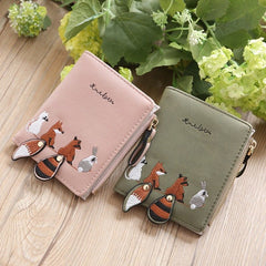 Zipper Small Wallet Women's Snap Button Wallet