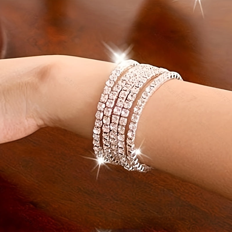 Men's Zircon Anklet Bracelet Dainty Faux Diamond Stretchy Anklet