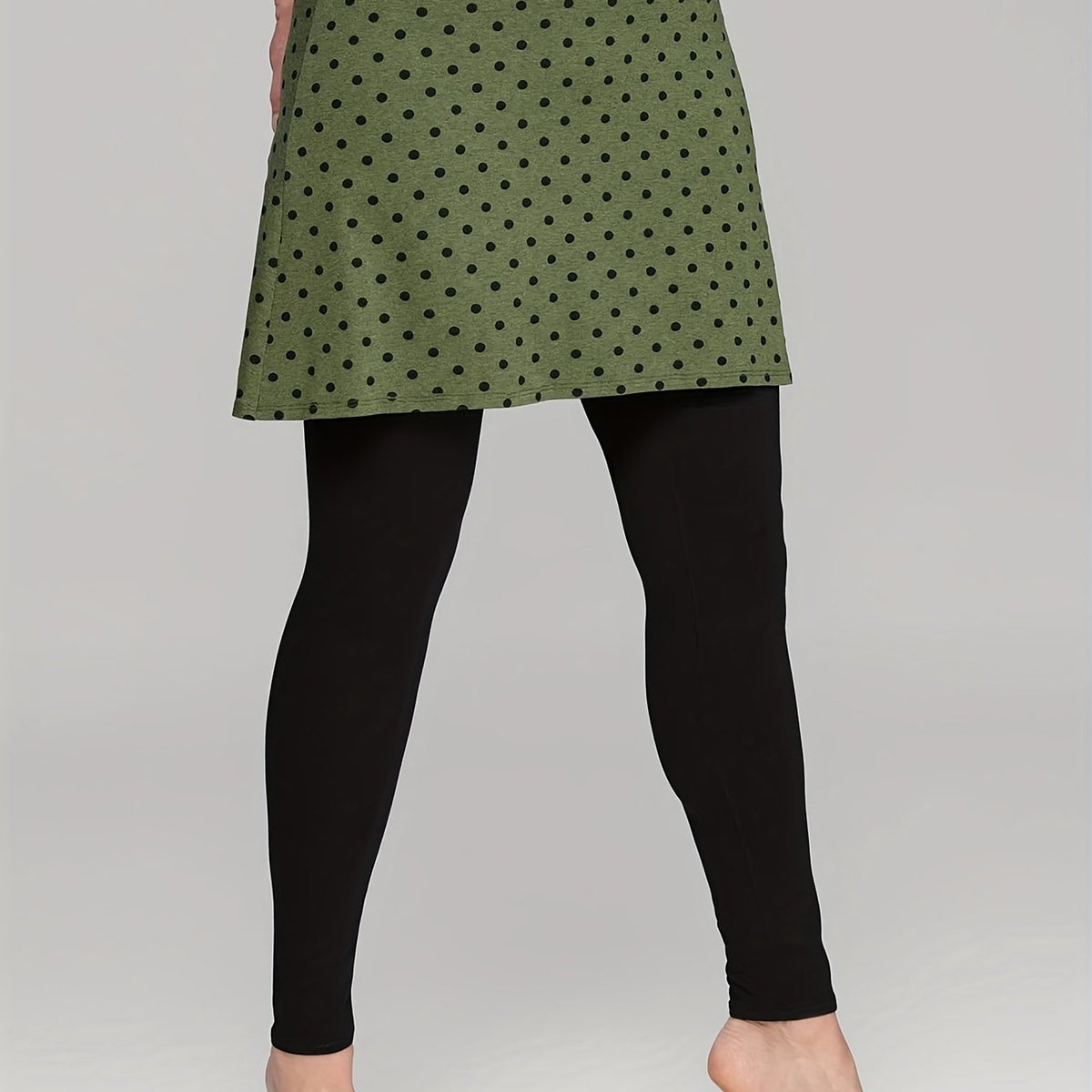  Polka Dot High Rise Stretch Skirted Pants