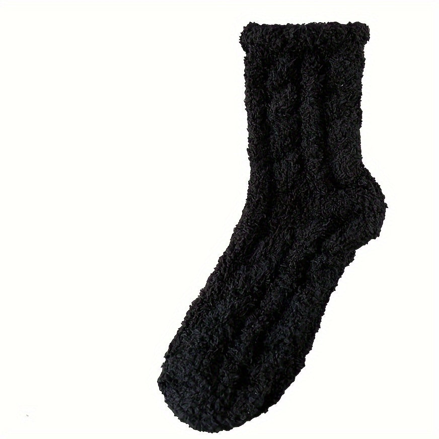 7 Pairs Fuzzy Socks Warm Mid Tube Stockings