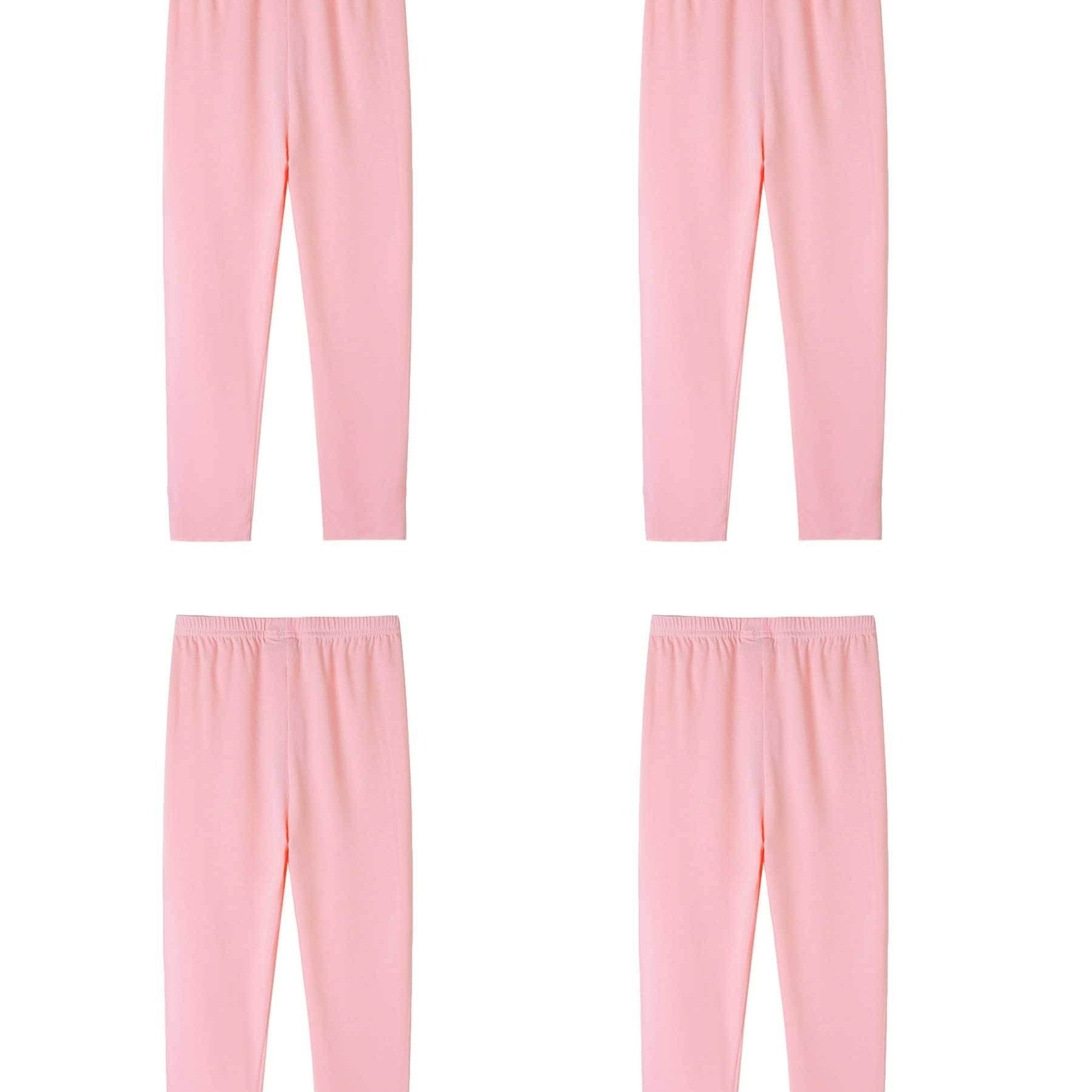 4 Pack Girls Basic Leggings Ankle Length Tights Pants
