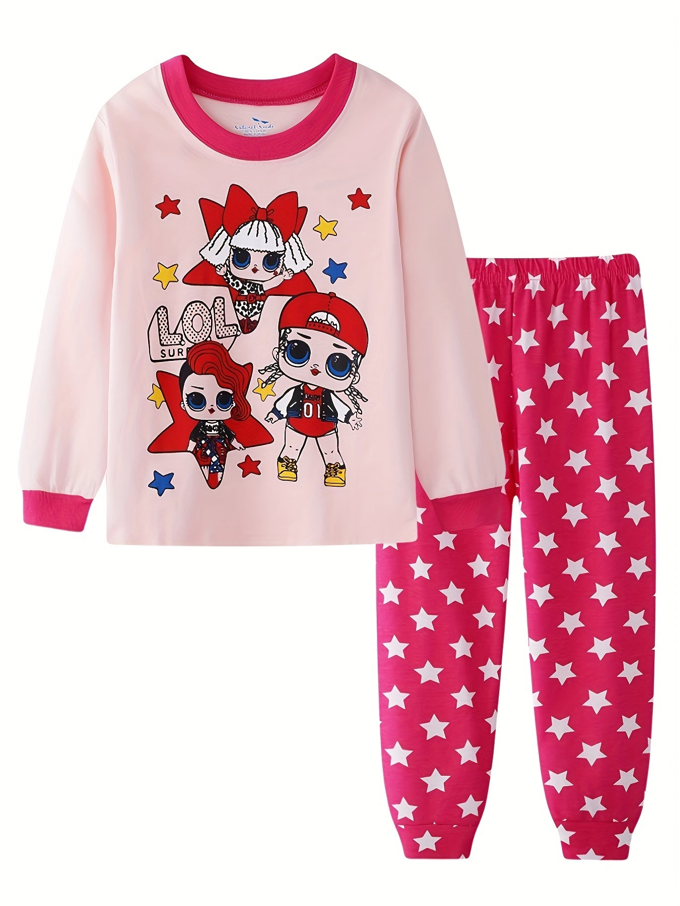 Girls Cartoon Pattern Pajama Set