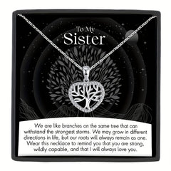 Heart Tree Pendant Necklace With Meaningful Message Card