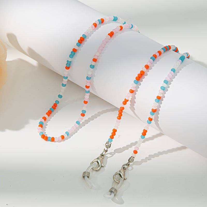 Crystal Beaded Glasses Chain Colorful Lanyard for Women Girls