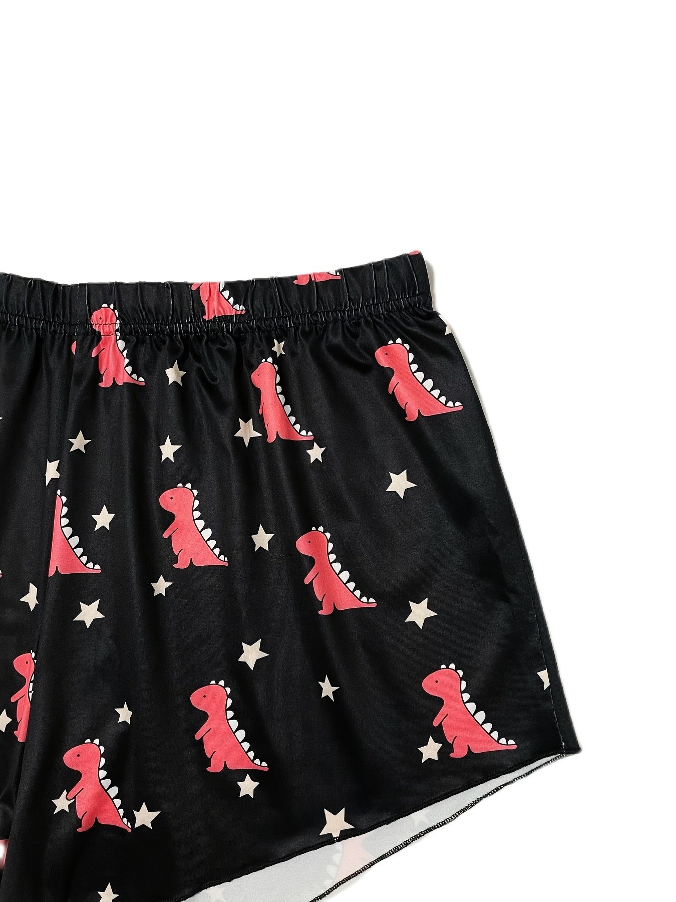 Women's Plus Dinosaur & Star Print Stretch Pajama Shorts