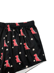 Women's Plus Dinosaur & Star Print Stretch Pajama Shorts