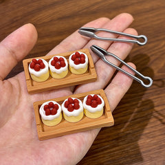 Strawberry Cake&Clip with Tray Dollhouse Accessories