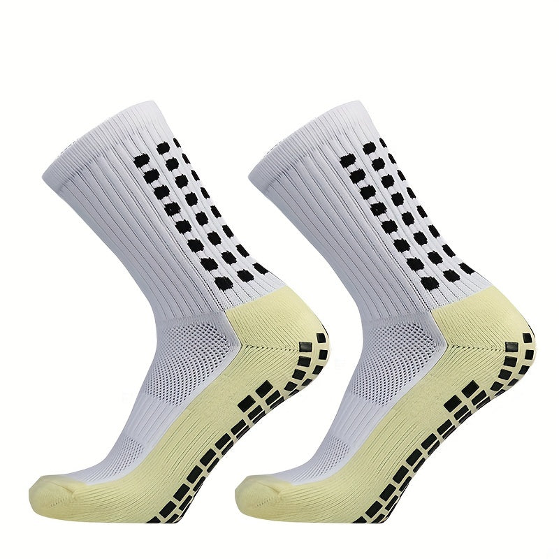 Non slip Silicone Bottom Athletic Socks For Football Mid Calf