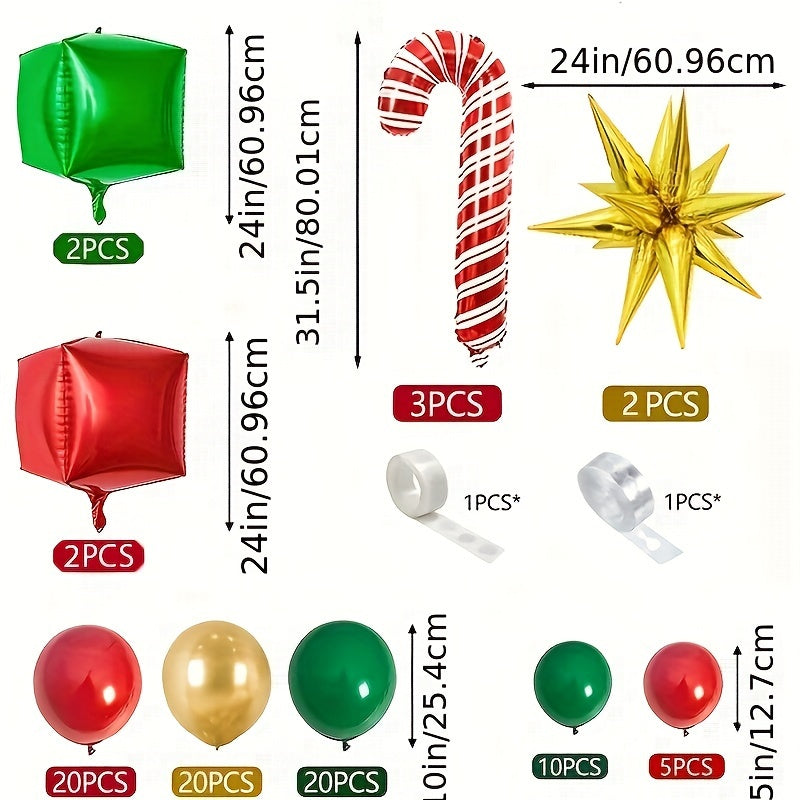 86pcs Christmas Balloon Wreath Set Blessing Gift Background Decoration