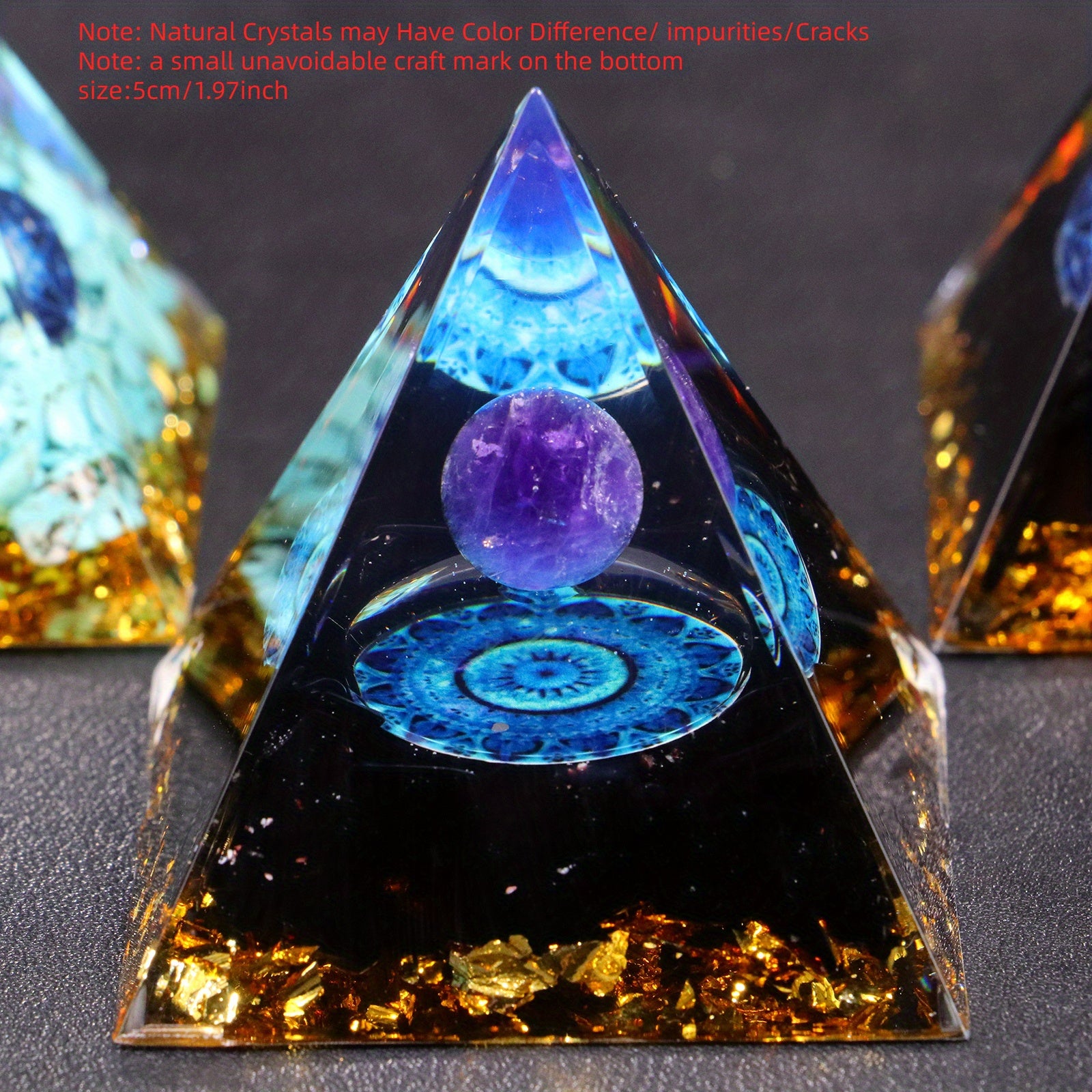 Orgone Pyramid with Amethyst Crystal Ball