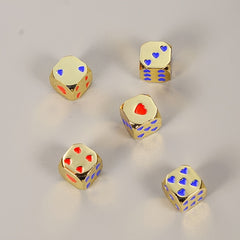 13mm Golden Solid Metal Heart Dice for Board Games