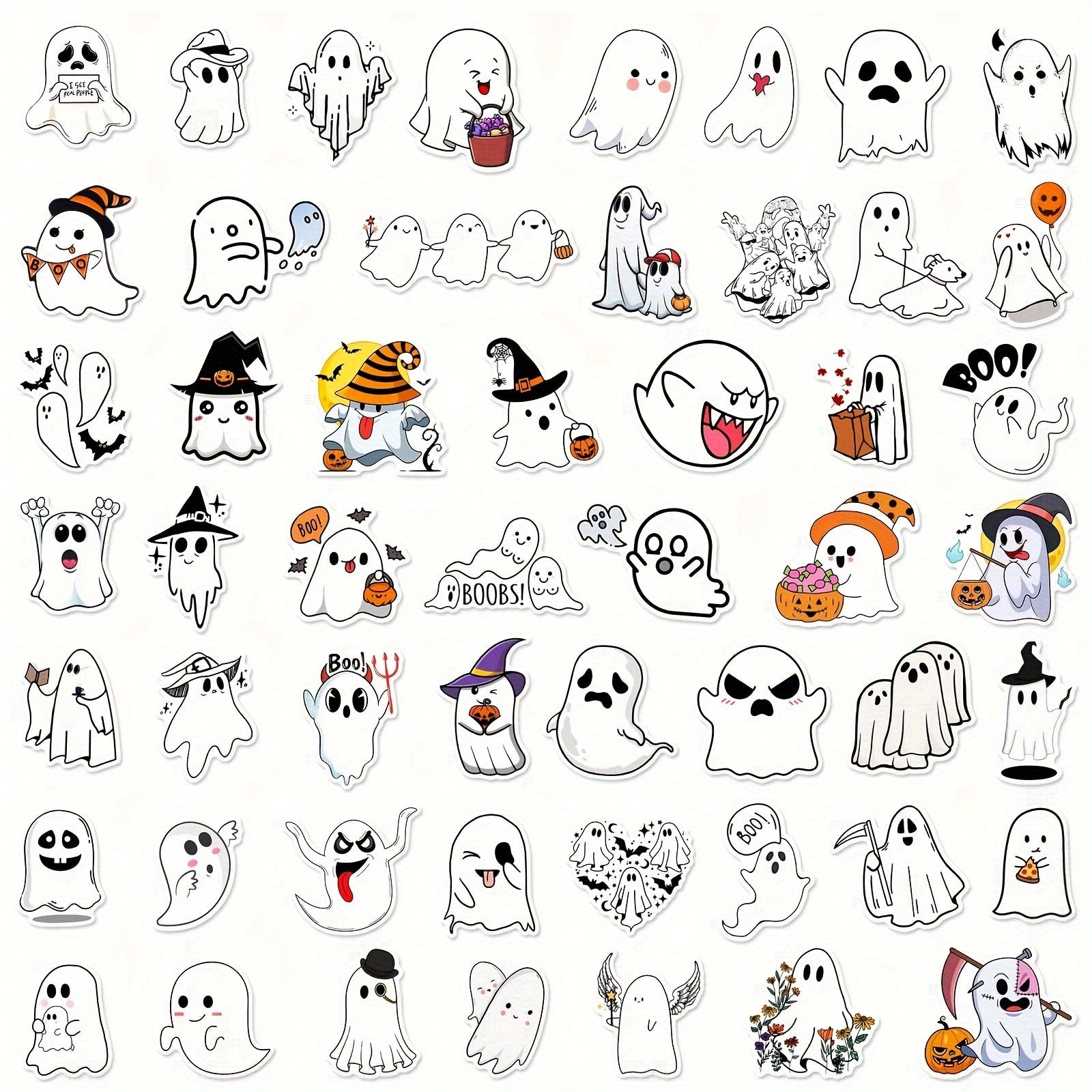 50pcs Funny Ghost Series Graffiti Stickers Waterproof DIY Creative