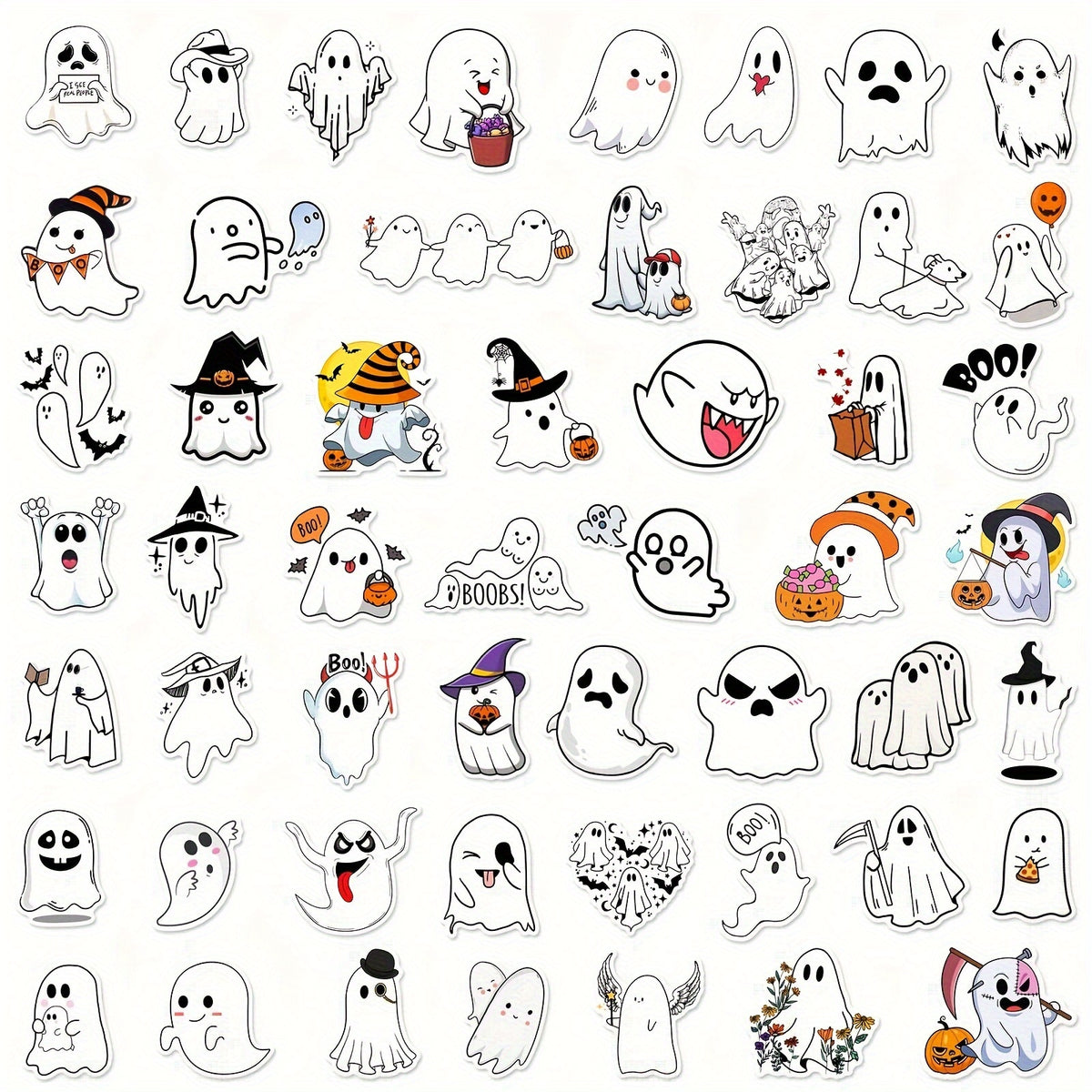50pcs Funny Ghost Series Graffiti Stickers Waterproof DIY Creative