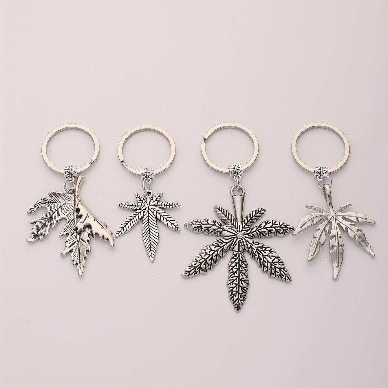 Maple Leaf Charm Keychain 4pcs Set Luggage Bag Accessories
