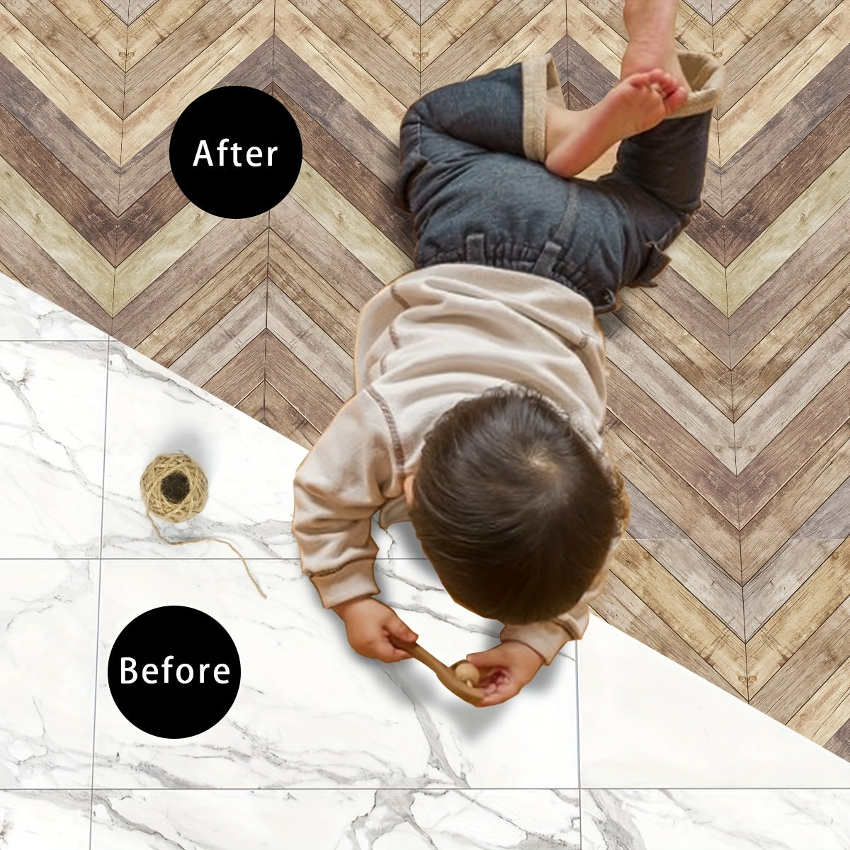 Wood Grain Printed Stair Stickers Waterproof Home Decoration
