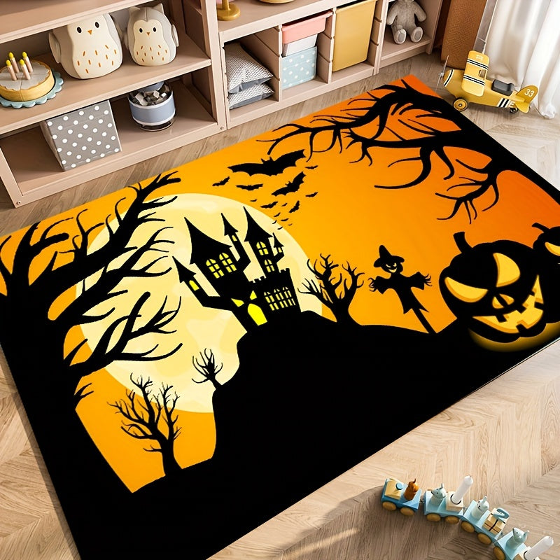 Halloween Bat Pattern Area Rug Anti Slip Washable Carpet