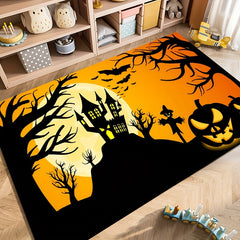 Halloween Bat Pattern Area Rug Anti Slip Washable Carpet