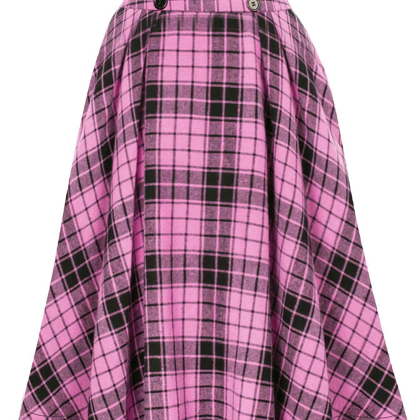  Plaid Print A Line Pleated Skirt