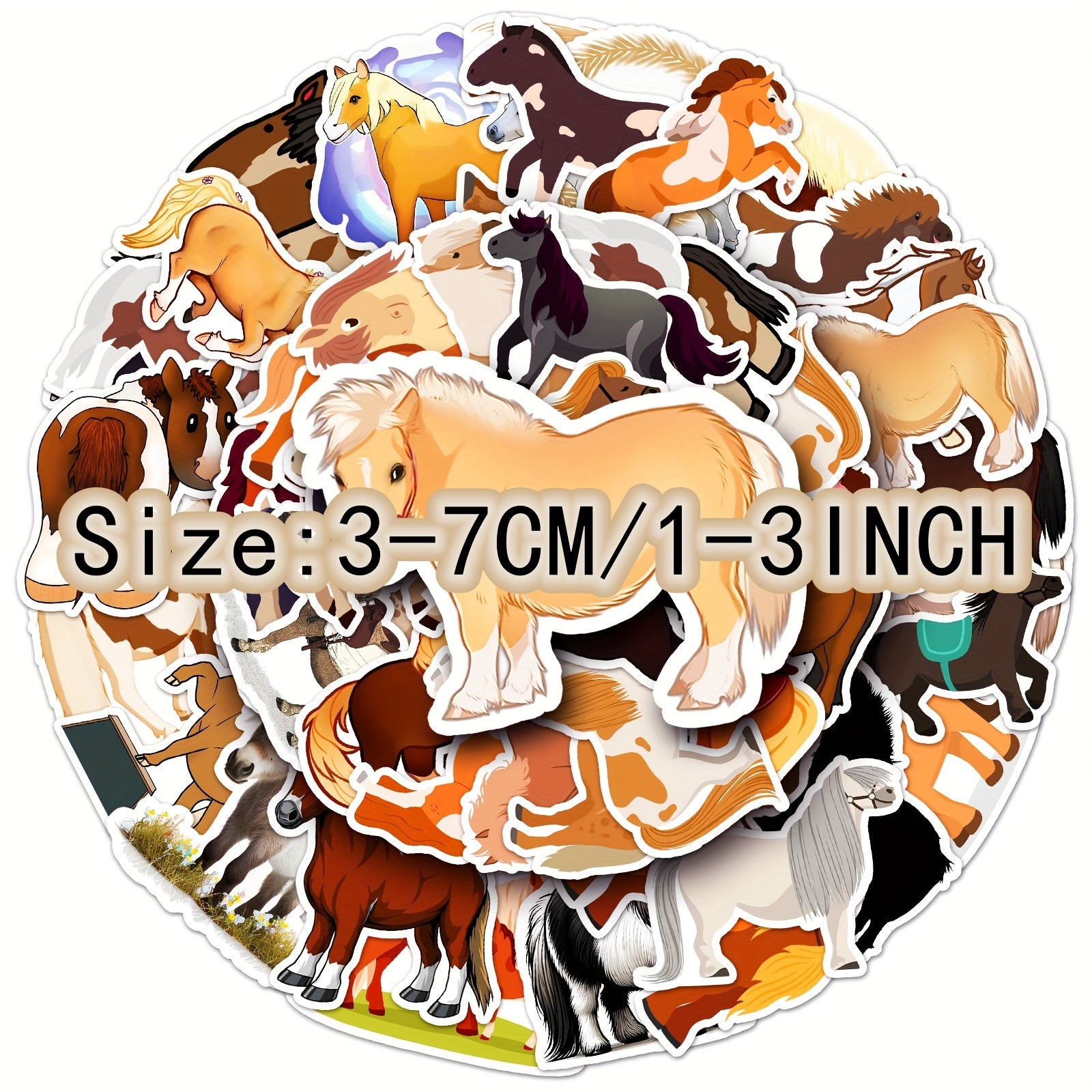 50pcs Pony Cartoon Animal Stickers DIY Sticker Pack