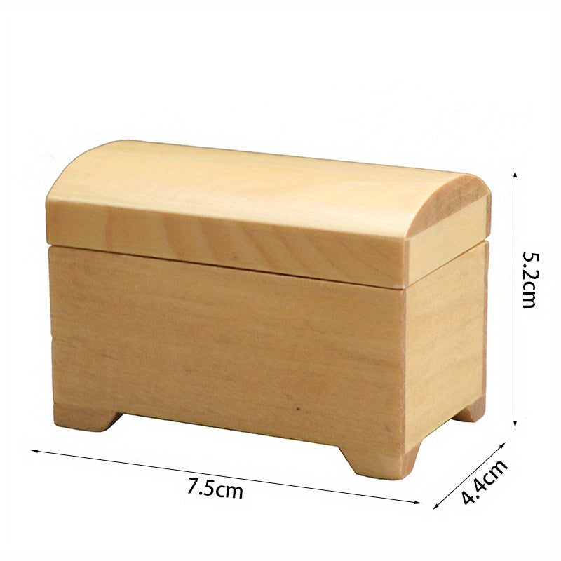 1:12 Dollhouse Wooden Treasure Chest Realistic Wood Secure La