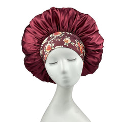 Printed Silk Wide Side Ladies Sleeping Cap