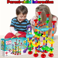 Colorful Marble Run Building Blocks 3D Rolling Maze Game for Kids