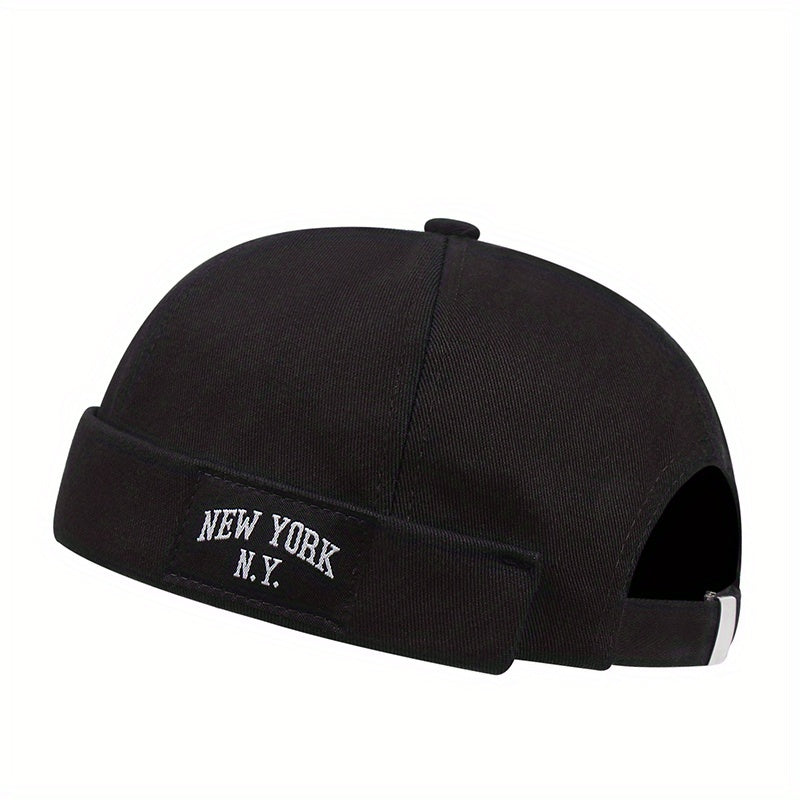 Vintage Beanie Cap Rolled Cuff Brimless Hat for Men Women
