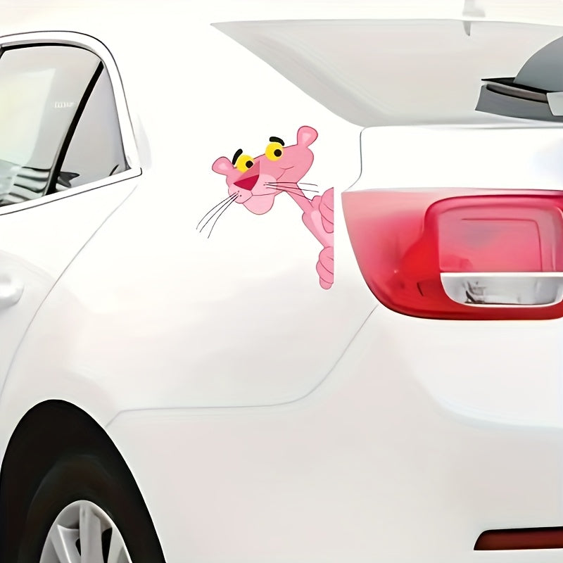 Pink Leopard Cartoon Sticker for Cars Trucks Laptops Suitcases