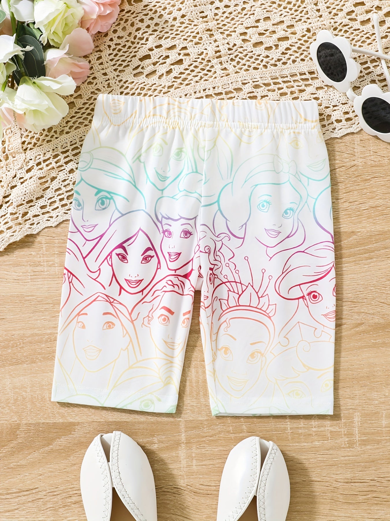 Girls' Graffiti Skinny Shorts Leggings for Outwear Dance Bike Shorts
