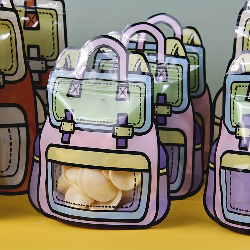 School Bag Shaped Ziplock Bag With Window, Fun Back To School Packaging