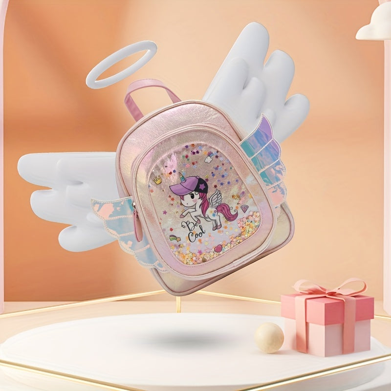 Cartoon Unicorn Wings Backpack Casual Kids Backpack Kindergarten Elementary Unic