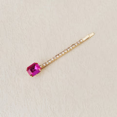7pcs Colorful Rhinestone Hairpin Golden Hair Clip