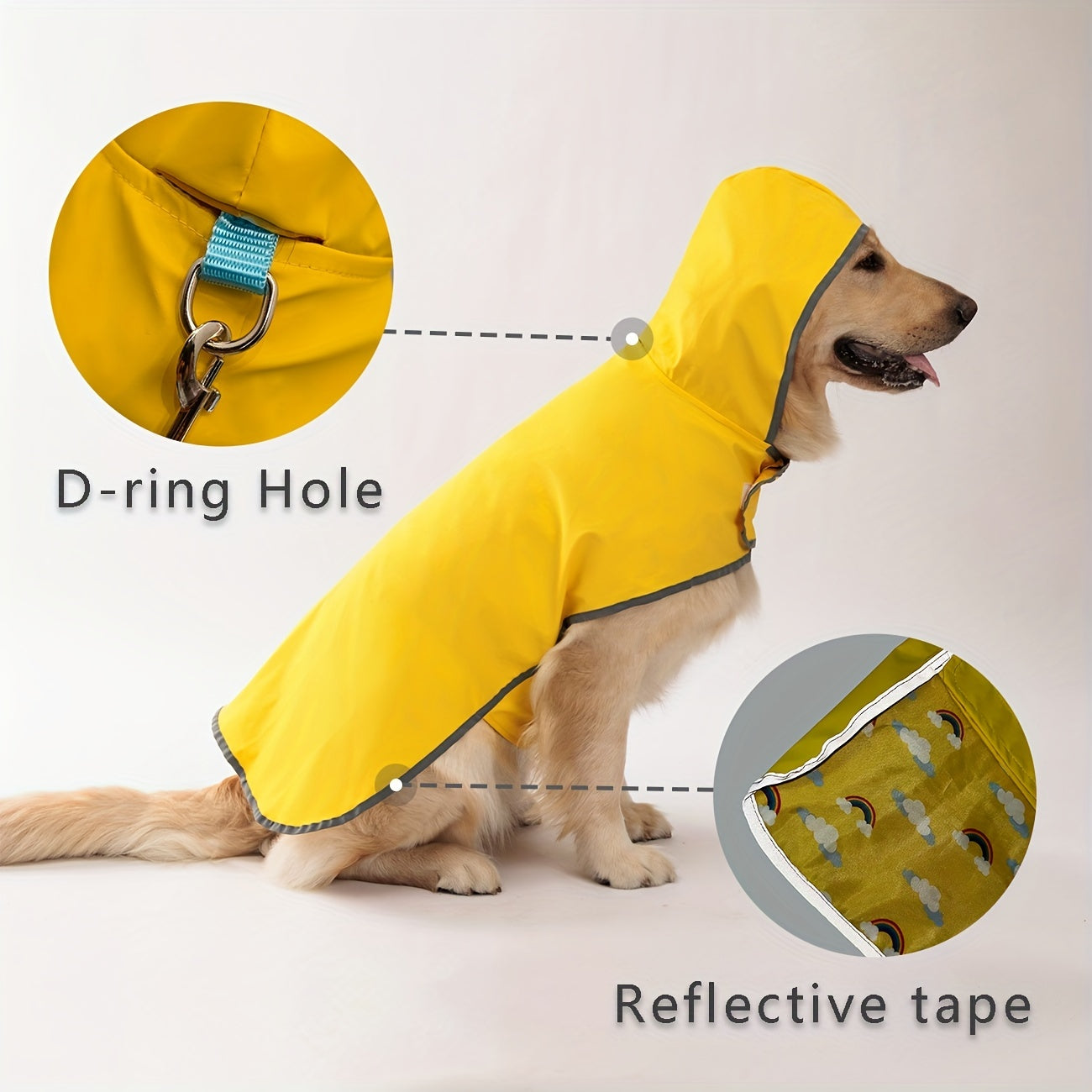 Double Layer Yellow Dog Raincoat - Keep Your Pup Dry & Stylish