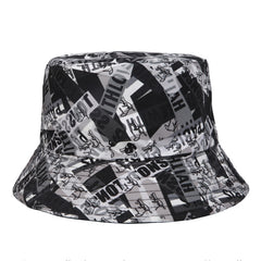 Graffiti Print Cotton Bucket Hat Hip Hop Basin Hat Outdoor Sunscreen Travel