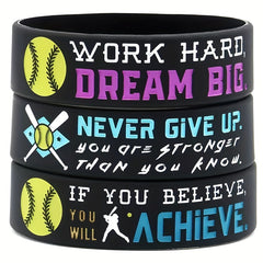 Motivational Softball Wristbands Sports Quotes Team Awards