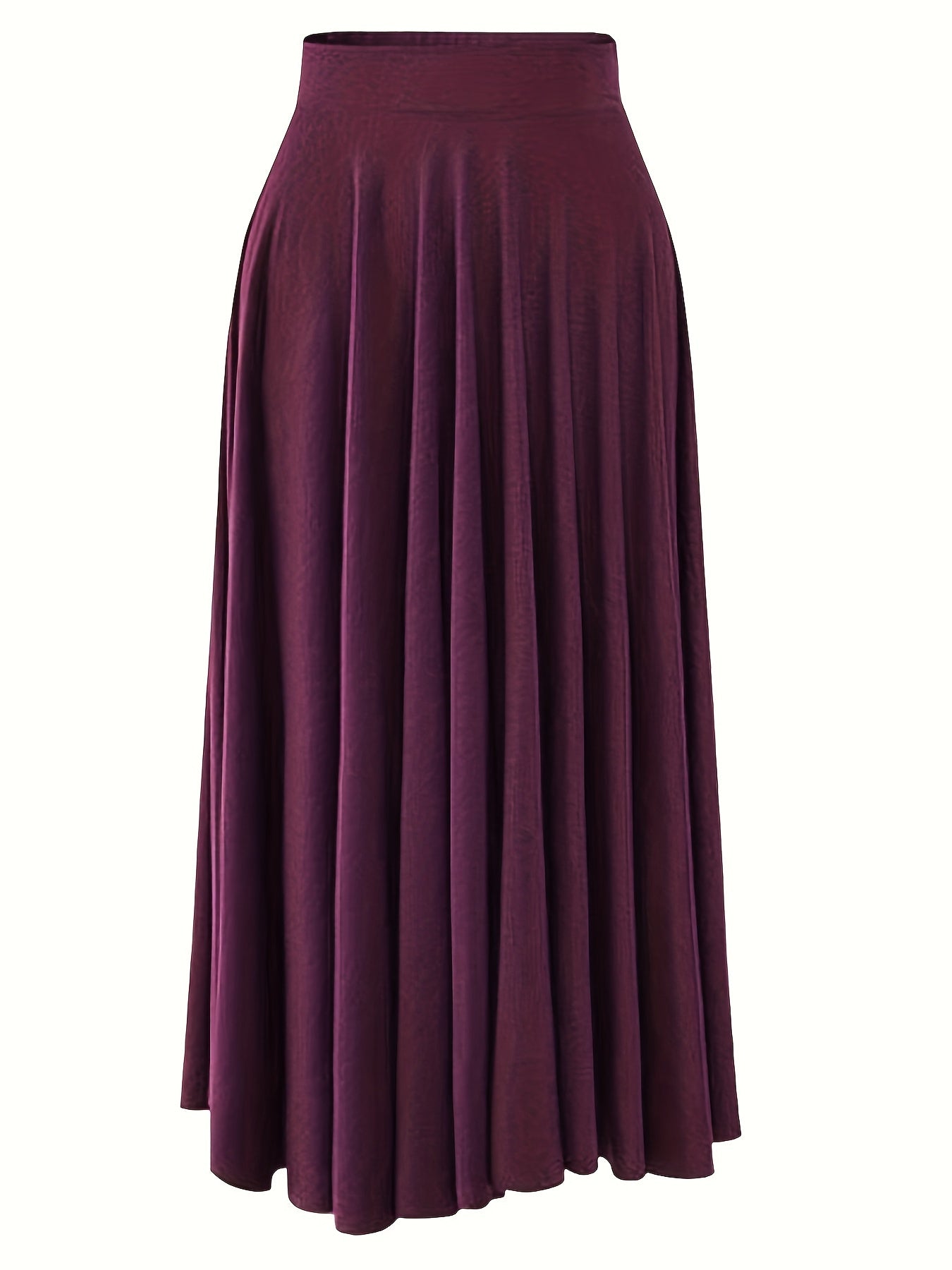  Plain Pleated High Rise Maxi Skirt