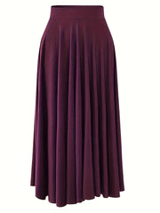  Plain Pleated High Rise Maxi Skirt