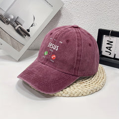 JESUS CALL Washed Denim Baseball Cap For Men And Women