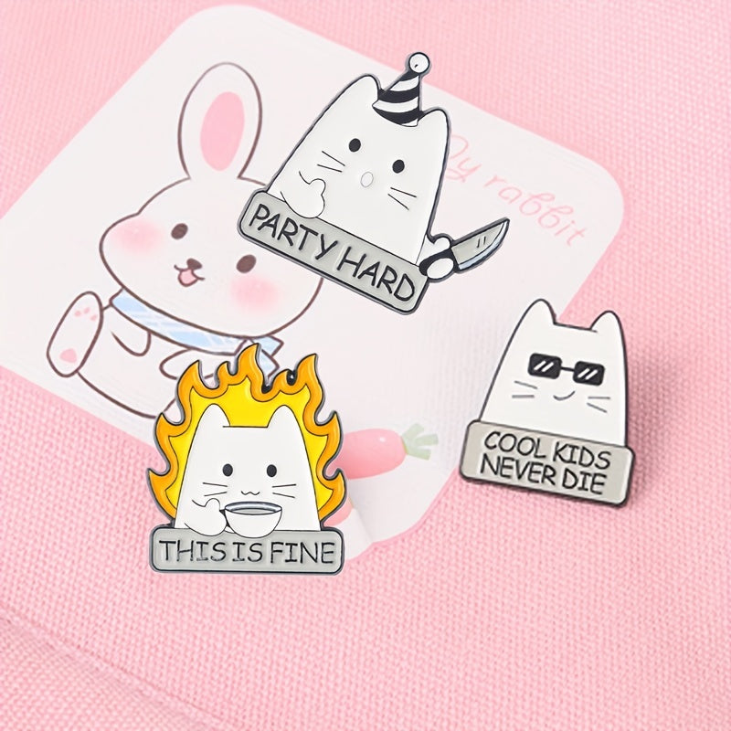 Funny Cat Enamel Lapel Pin Brooch for Men