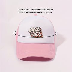 Pink Print Trucker Hat Adjustable Breathable Dad Hats For Women