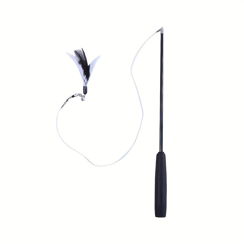 Interactive Feather Teaser Wand for Cats